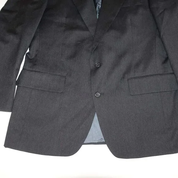 Jos. A. Bank Men's 2 Button Suit Size 41 Regular 32 x 29 Charcoal Gray 100% Wool